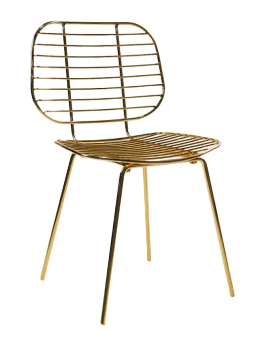 Gold metal best sale dining chairs