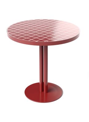 Daley Round Tiled Table - Metal Edge